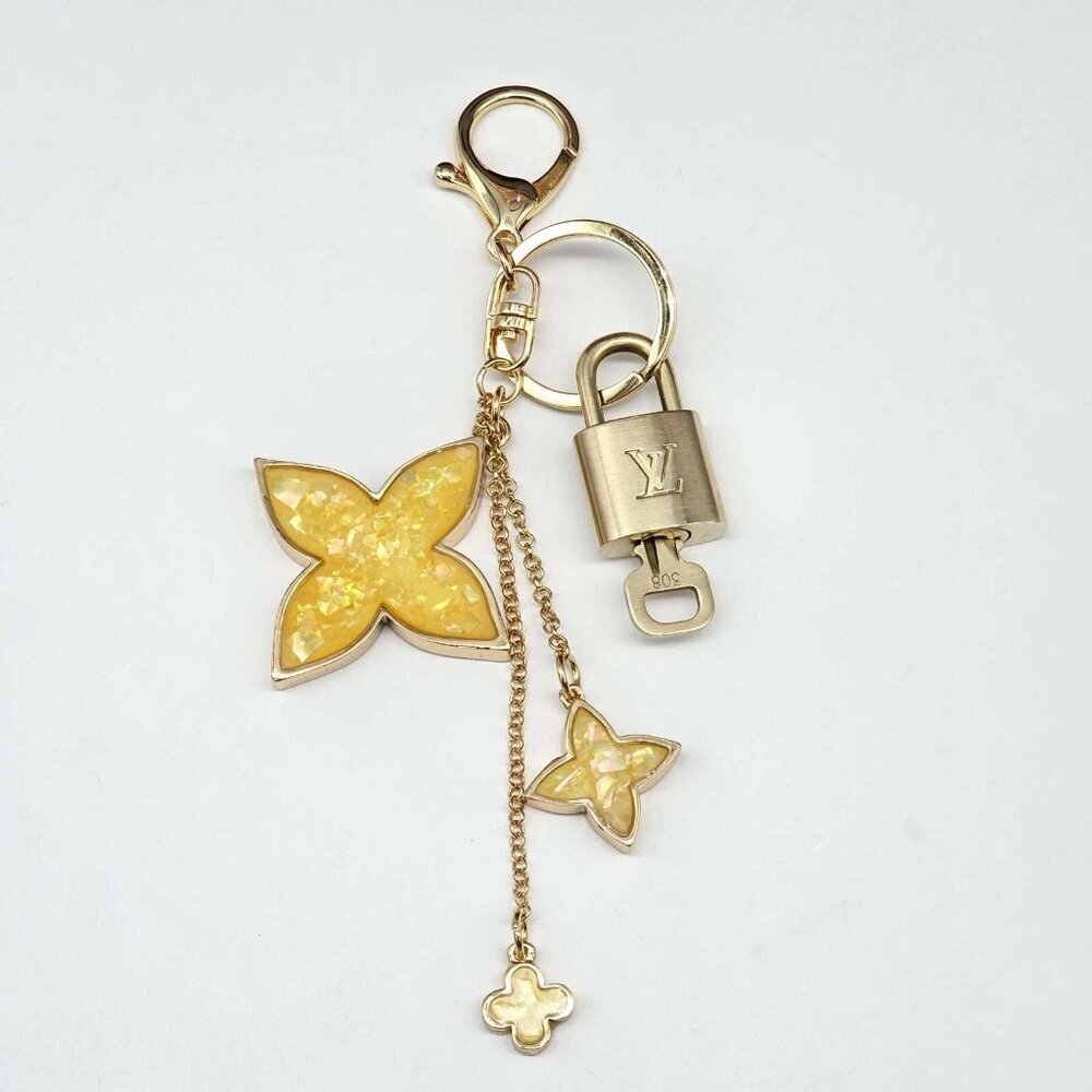 Authentic Louis Vuitton Lock & Key with unbranded Flower Bagcharm, Keycharm